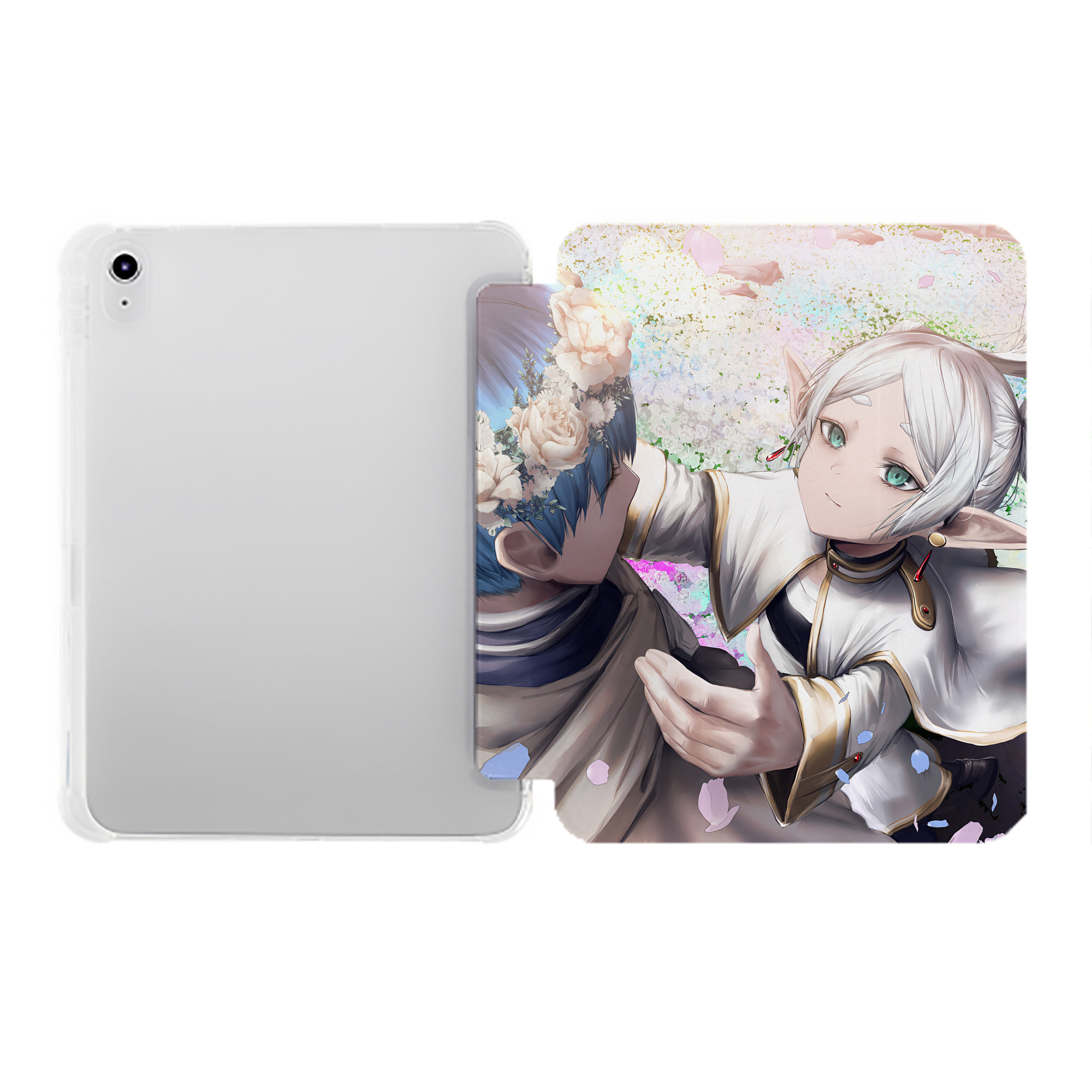 （画像用） 葬送のフリーレン Frieren IPad ケース ペン収納付き 三つ折りスタンド PUレザー×シリコン 対応機種9.5/10.5/10.9インチ
